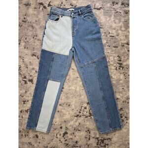 PacSun Patchwork High Rise Straight Jeans - Size 25